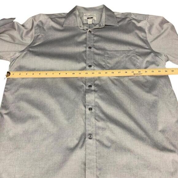 Joseph Abboud Mens Gray Non Iron Long Sleeve Button Up Shirt Size 17.53233 - Picture 6 of 7